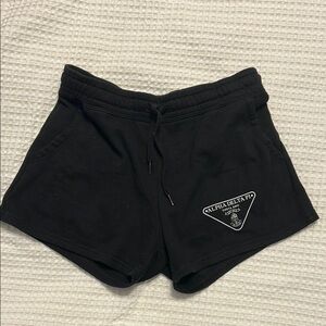 ADPI …Black Textured Athletic Shorts with Drawstring Waistband